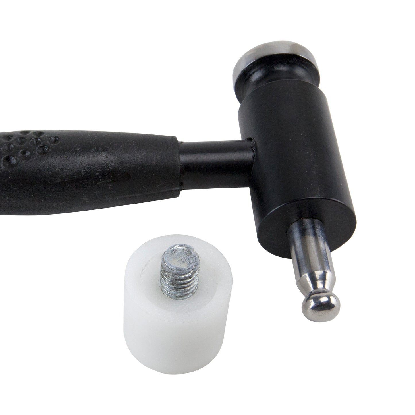 Whammer Hammer

Wire jewelry hammer with two interchangeable heads. Extra weight in the head reduces the striking power needed to achieve great results. Short ergo handle enables a perfect grip and improved striking accuracy. Features a fixed convex steel head plus interchangeable nylon flat head and steel Dapping head. Can be used on 20 gauge wire and larger.