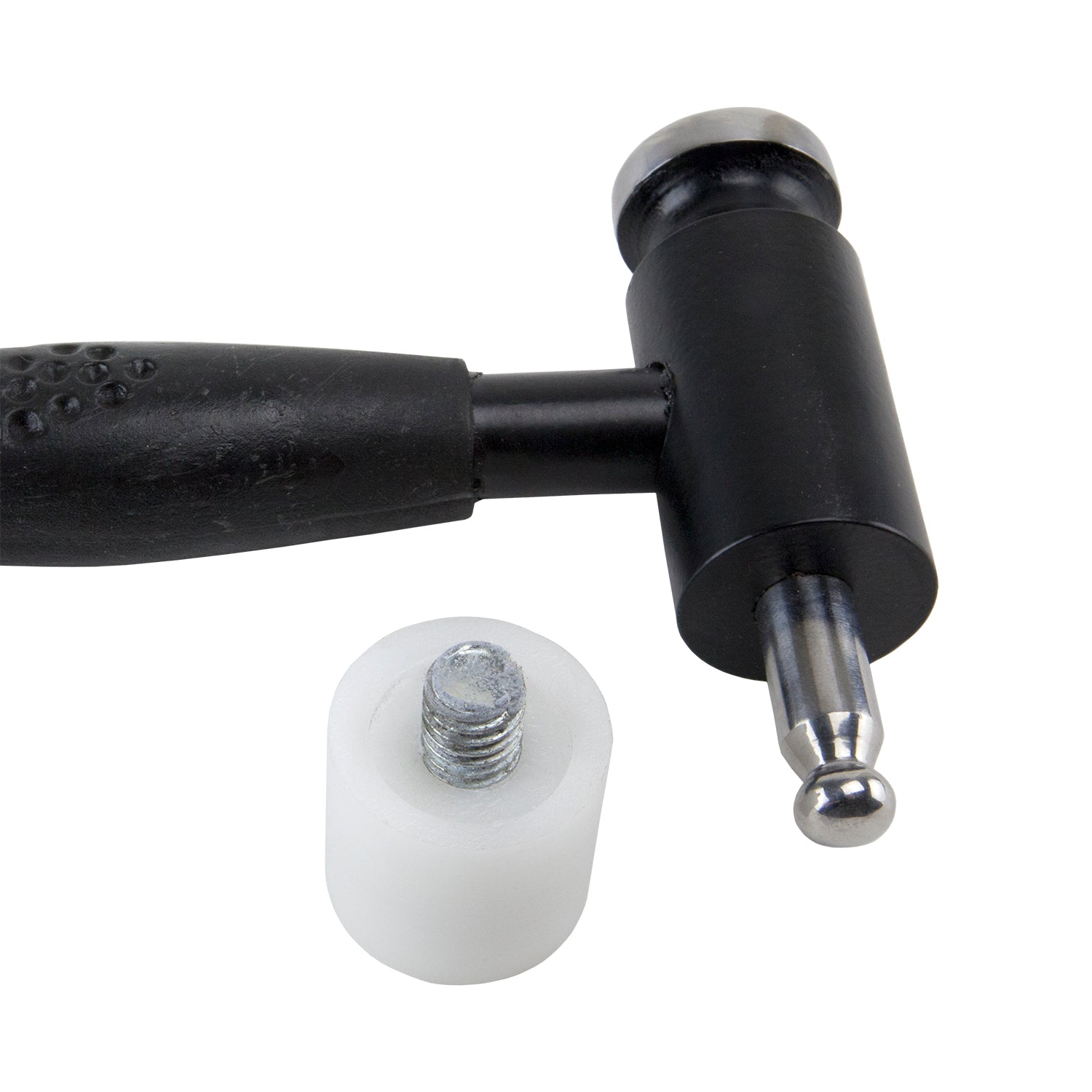 Whammer Hammer

Wire jewelry hammer with two interchangeable heads. Extra weight in the head reduces the striking power needed to achieve great results. Short ergo handle enables a perfect grip and improved striking accuracy. Features a fixed convex steel head plus interchangeable nylon flat head and steel Dapping head. Can be used on 20 gauge wire and larger.