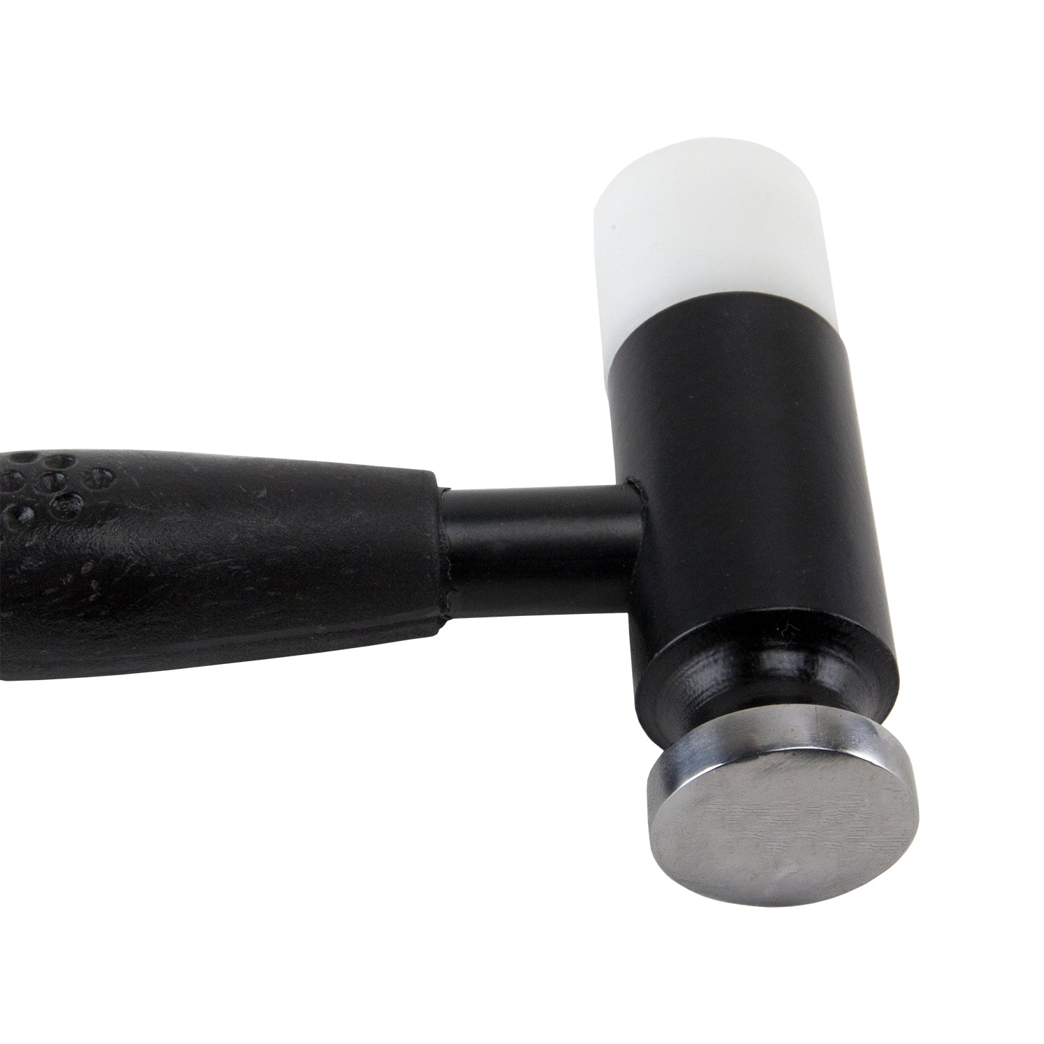 Whammer Hammer

Wire jewelry hammer with two interchangeable heads. Extra weight in the head reduces the striking power needed to achieve great results. Short ergo handle enables a perfect grip and improved striking accuracy. Features a fixed convex steel head plus interchangeable nylon flat head and steel Dapping head. Can be used on 20 gauge wire and larger.