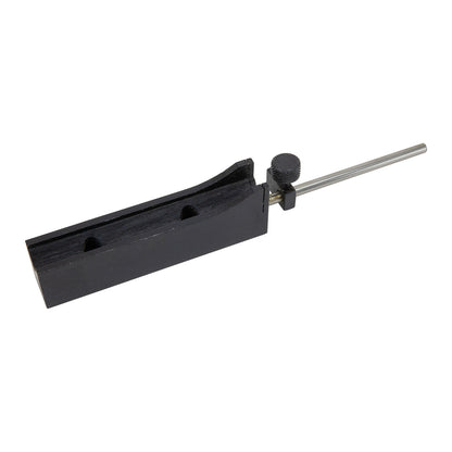 Tube Cutting Holder

Attach the tube cutting holder to your bench or held by a bench vise. Slots at the end assure straight cutting and the guide can be set for multiple cuts when doing production work.