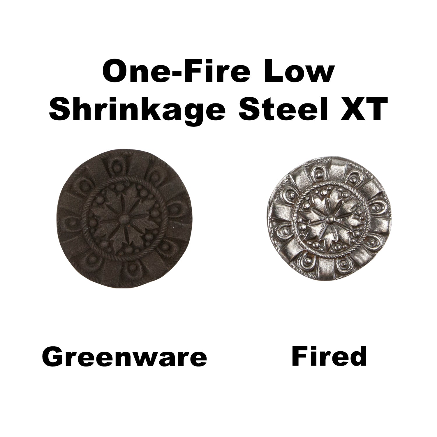 Hadar's Clay™ - One-Fire Low Shrinkage - Steel XT - greenware vs fired