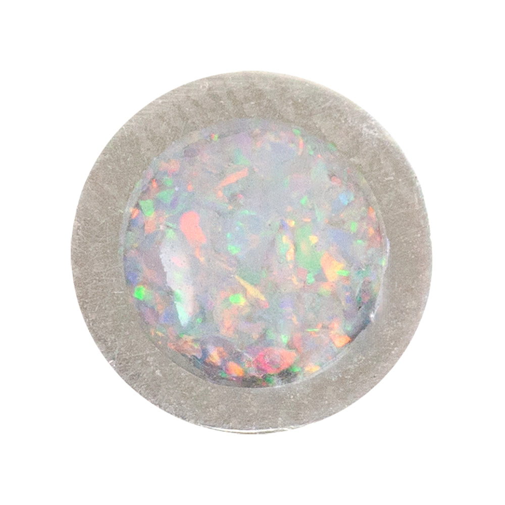 Crushed Fire & Snow Opal Gemstone - 1g sample in silver