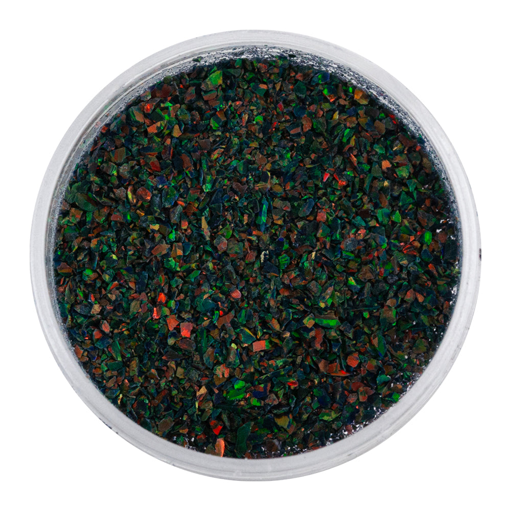 Crushed Black Opal Gemstone - 1g open jar