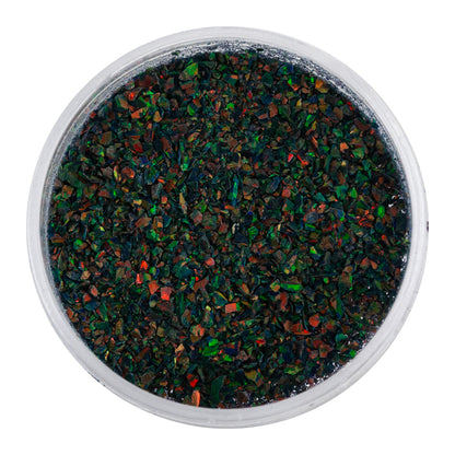 Crushed Black Opal Gemstone - 1g open jar