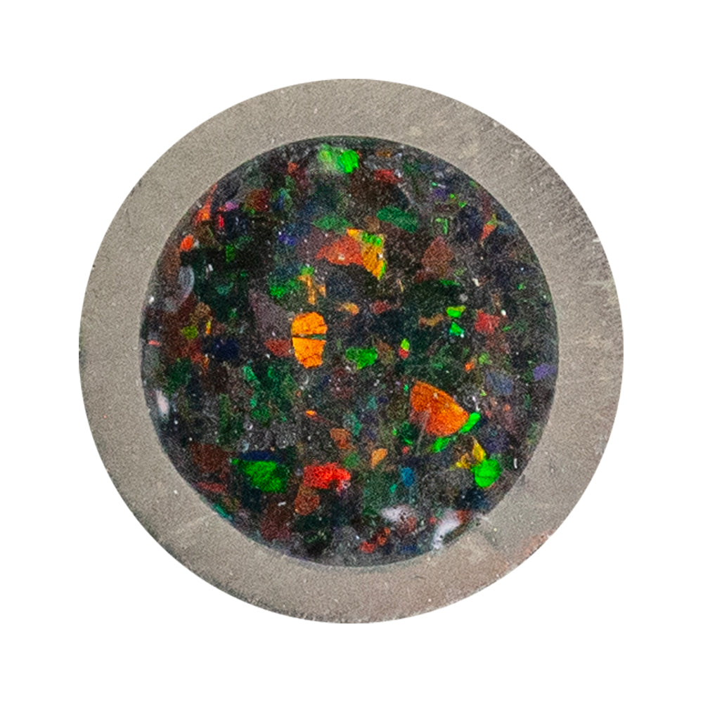 Crushed Black Opal Gemstone - 1g sample in silver