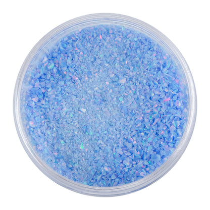 open jar of Crushed Multi-Cornflower Opal Gemstone - 1g