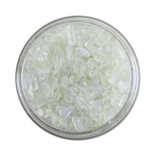 open jar of Crushed Opalite Gemstone - 2.5 oz