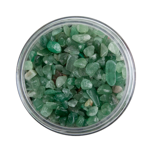 open jar of Crushed Aventurine Gemstone - 2.5 oz