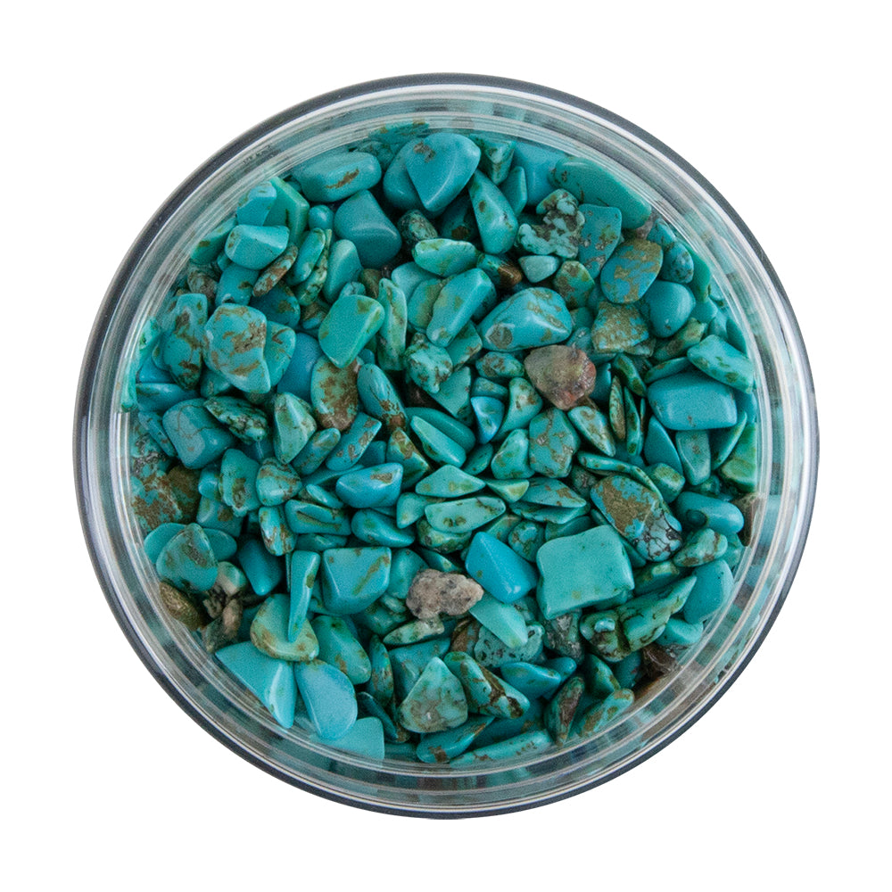 open jar of Crushed Turquoise Gemstone - 2.5 oz