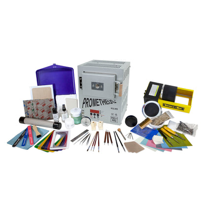 Deluxe Metal Clay Starter Tool Kit with Prometheus Pro-1-PRG Kiln - Cool Tools