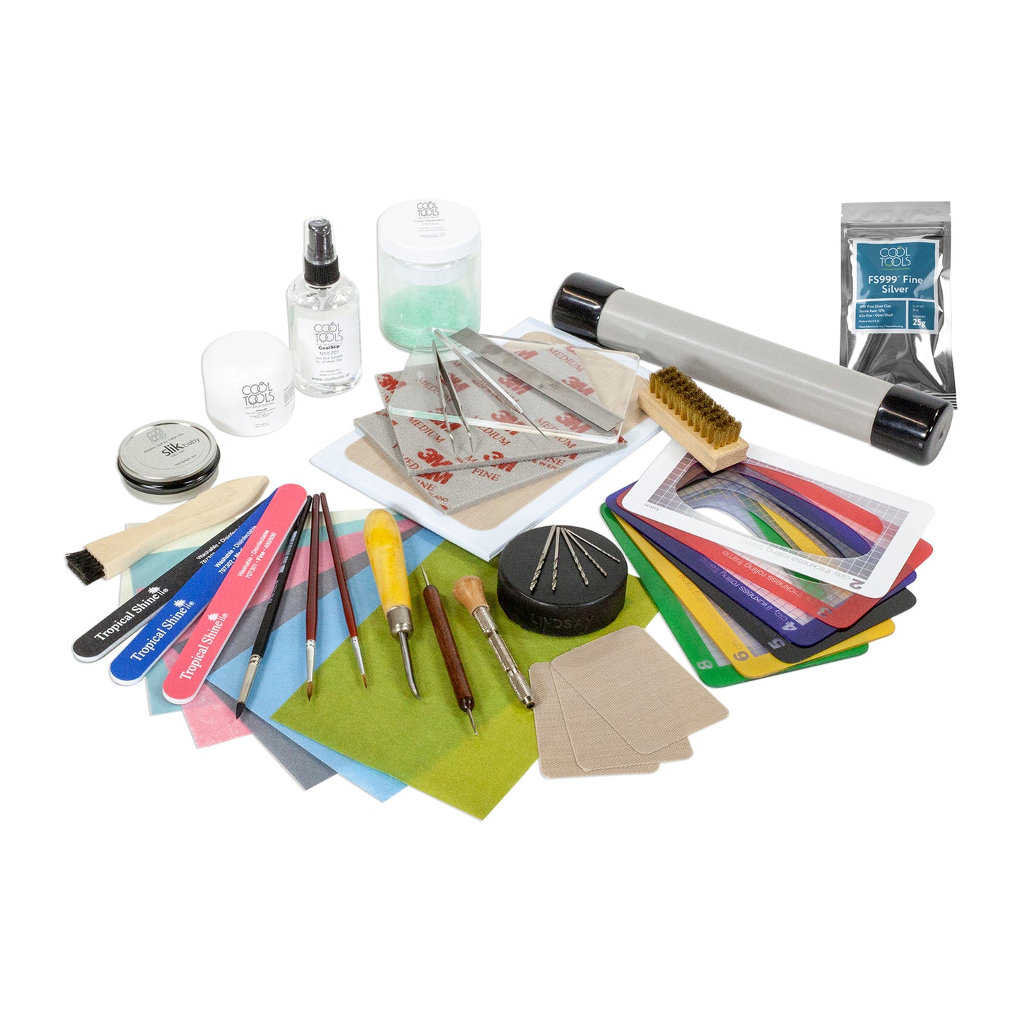 Metal Clay Basic Tool Kit This kit includes everything you need to get started with FS999 Fine Silver Clay (New Formula) at a discounted rate. In addition to this kit, you’ll need a kiln and firing accessories.