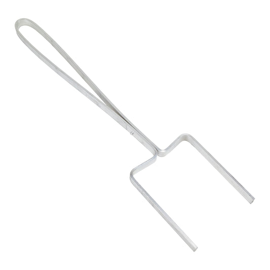 metal Enameling Fork Sturdy enameling fork for moving workpieces in and out of the kiln. When working with enamels, the work is inserted and removed at high temperatures. The 14" long handle maintains a safe distance from the heat.