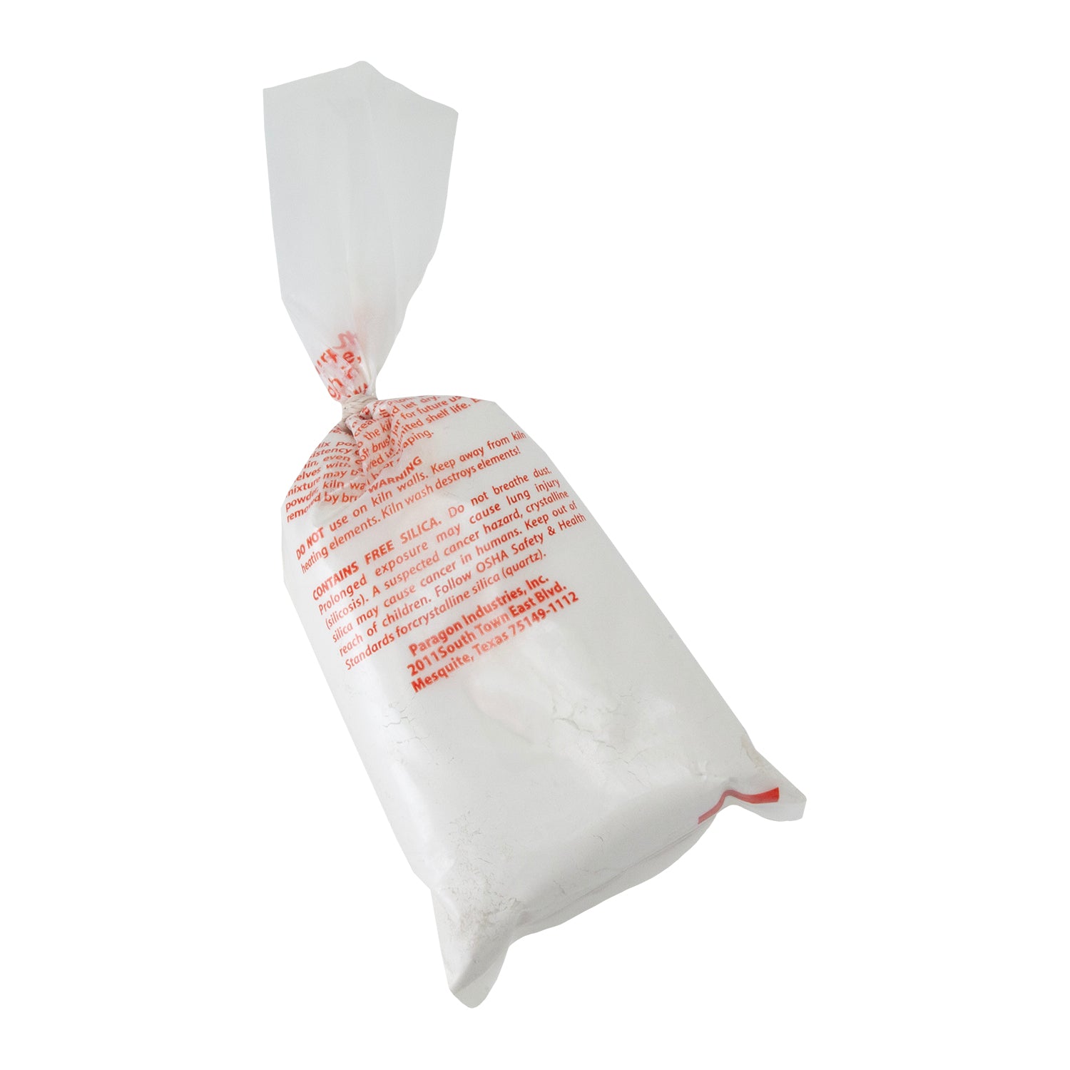 bag of Kiln Wash - 1lb To mix kiln wash, mix 1/4 cup of dry powder with enough water to make a creamy consistency. The exact amount of water does not need to be measured. You want it thick enough that it is not runny.Kiln wash is painted on to hard ceramic kiln shelves to keep glass, enamels, and glazes from sticking to the ceramic kiln shelf. Without kiln wash, anything that sticks to the shelf would need to be ground away, leaving a gouge in the expensive shelf.