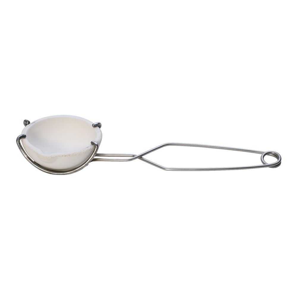 Large Melting Dish Holder Invented by master jeweler, Jay Whaley, the Large WHIP makes a lot of sense when using small melting dishes. Made of stainless steel, the Large WHIP fits melting dishes measuring 3" and 4". The spring action keeps good tension to assure the user that melting dishes will not slip. Total length is 9-3/4".