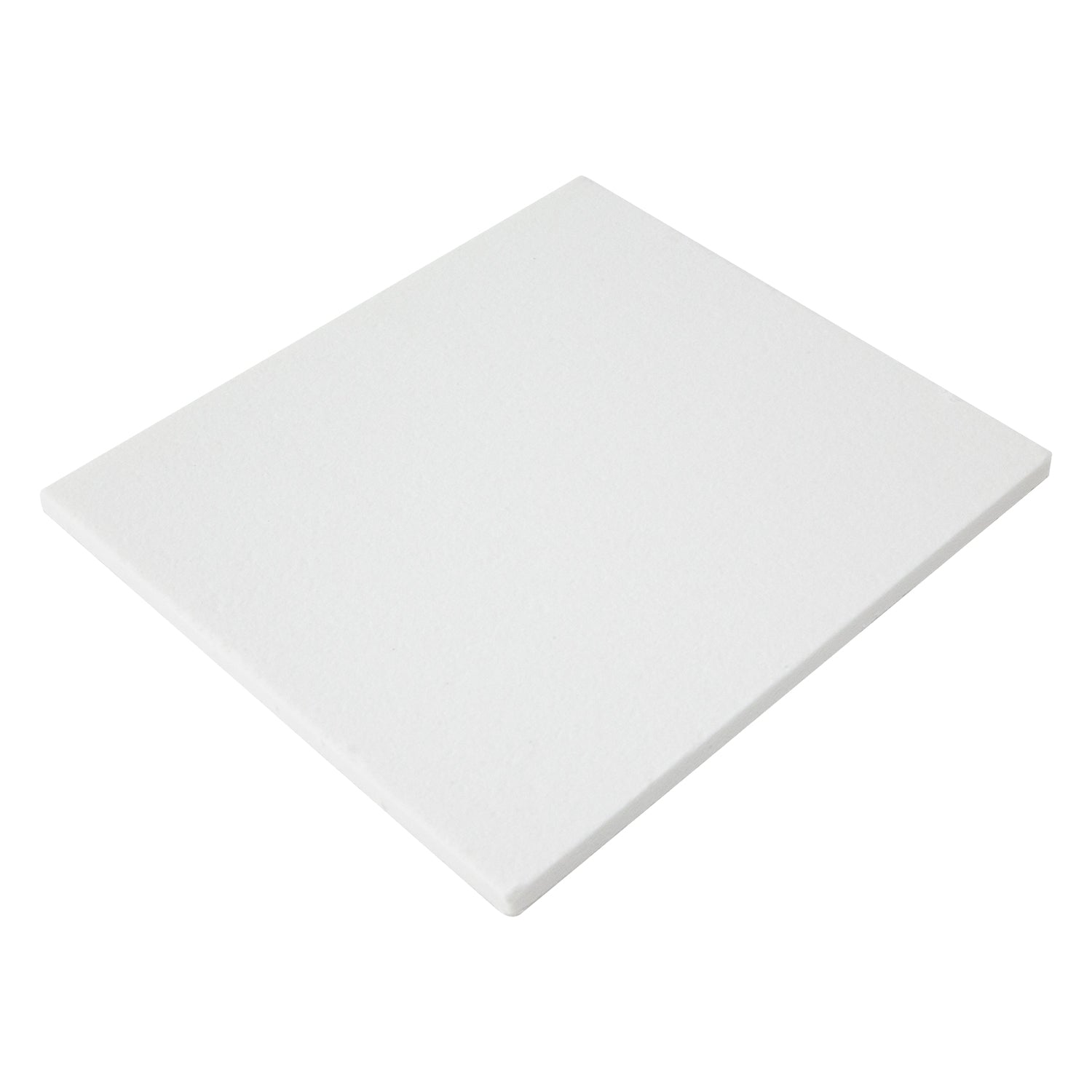 Kiln Shelf - Fiber - Hardened 6" x 6" x 1/4" The shelf is made of pressed fiber cordierite. This shelf is very soft, but it's called hard because it has a hardener on it. You can safely fire metal clay and glass on this shelf without the use of a release or shelf paper. For a lifetime kiln shelf, use a  hard ceramic kiln shelf.