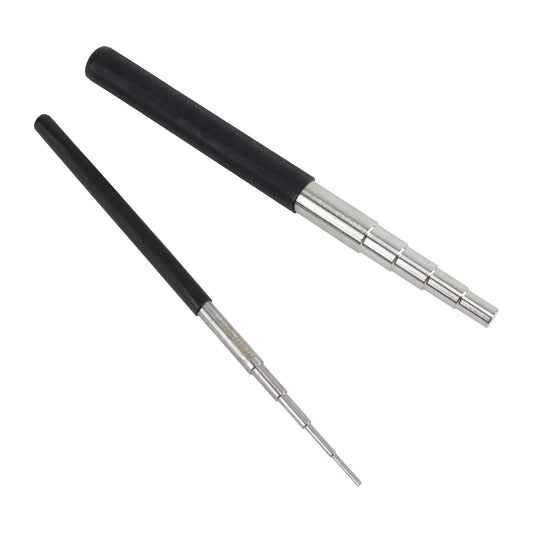 Mandrel - Jump Ring Maker Set of 2 This set of mandrels allows you to make calibrated, repeatable loops easily. These are hand held mandrels made of stainless steel with a smooth, no mar surface. Set includes 2 mandrels. Make loops, jump rings and more with these easy to use tools.