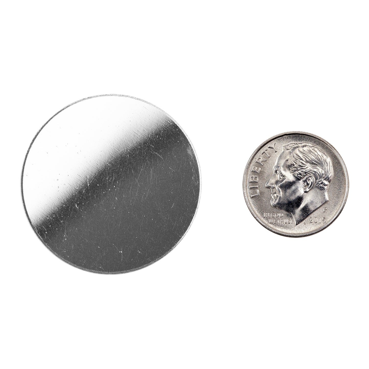 .999 Fine Silver Shape - Circle with dime