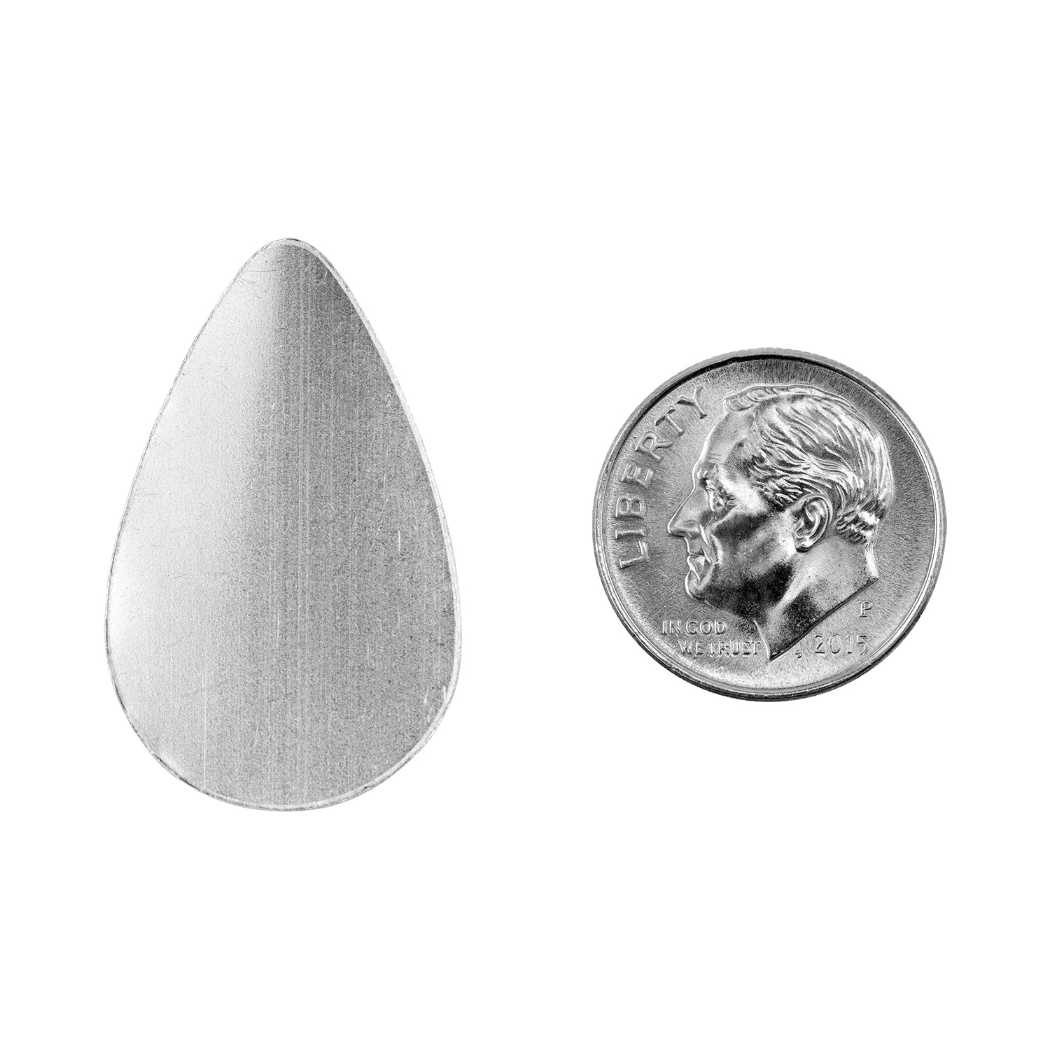 .999 Fine Silver Shape - Teardrop with dime
