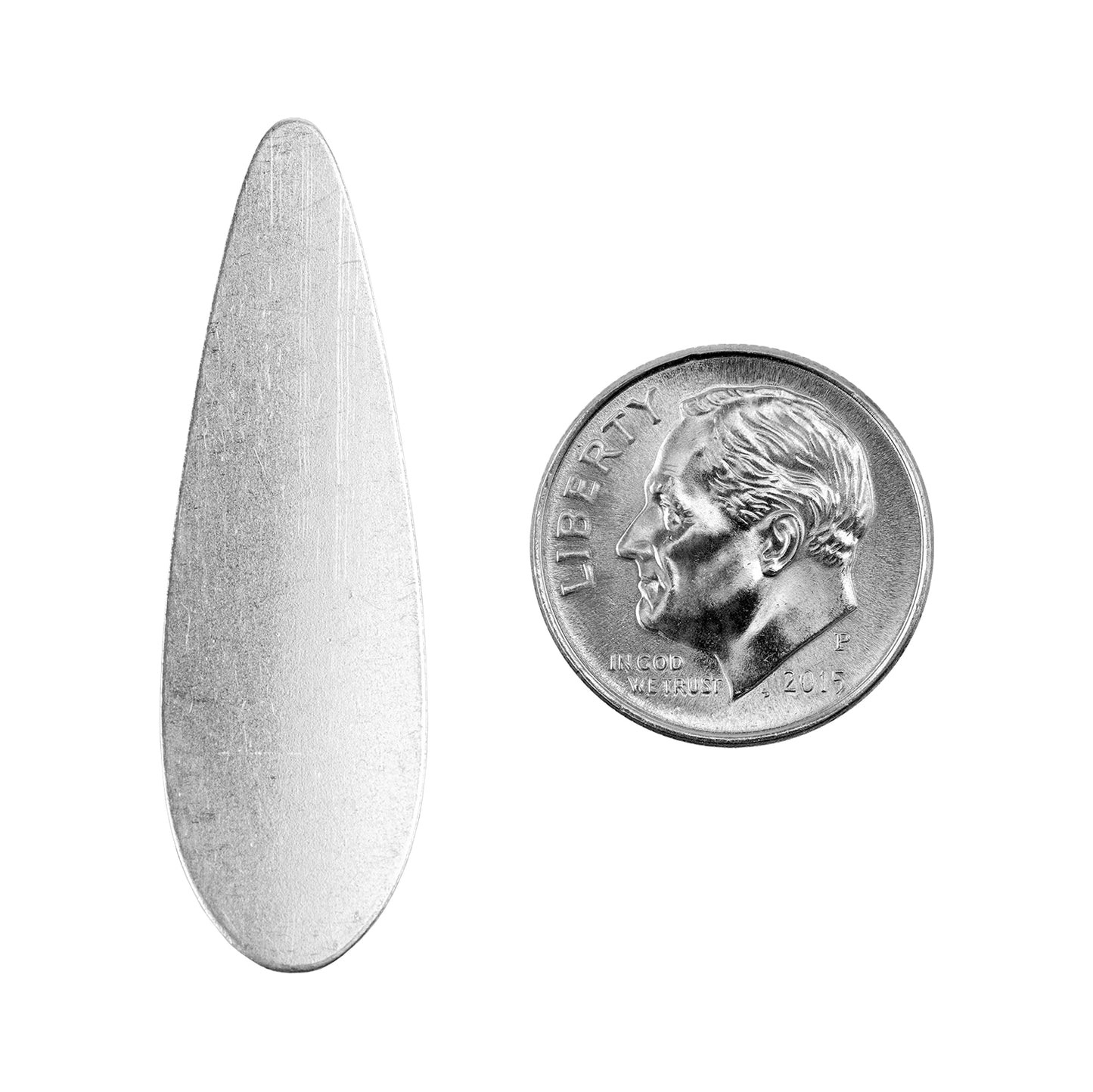 .999 Fine Silver Shape - Teardrop with dime