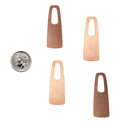 Copper Blanks - Open Long Arch - Pkg/4 with dime