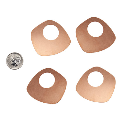 Copper Blanks - Open Cushion - Pkg/4 with dime