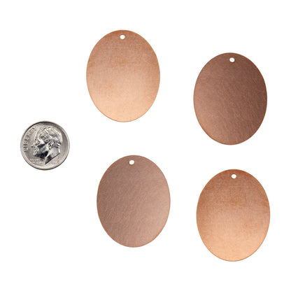Copper Blanks - Oval - Pkg/4 with dime