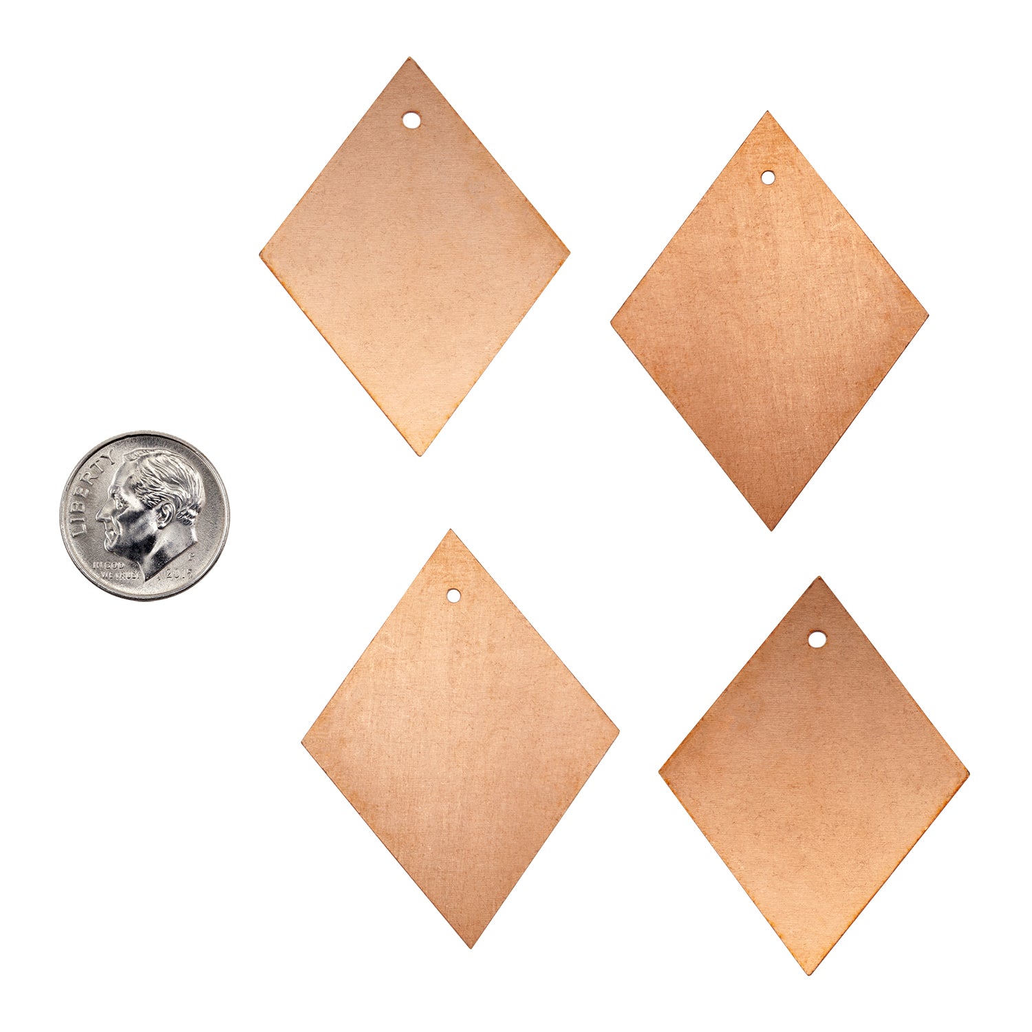 Copper Blanks - Diamond - Pkg/4 with dime