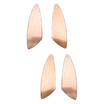 4 Copper Blanks - Angled Drop - Pkg/4 40mm