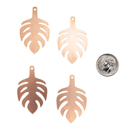 Copper Blanks - Monstera - Pkg/4 with dime