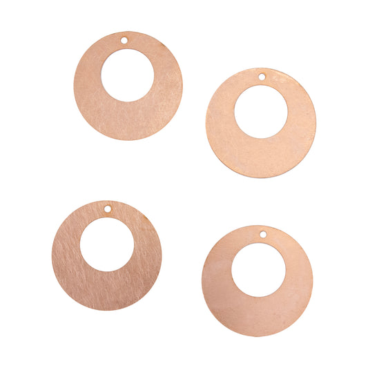 Copper Blanks - Open Round - Pkg/4 25mm