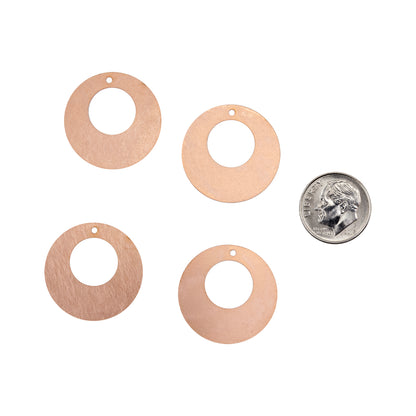 Copper Blanks - Open Round - Pkg/4 25mm with dime