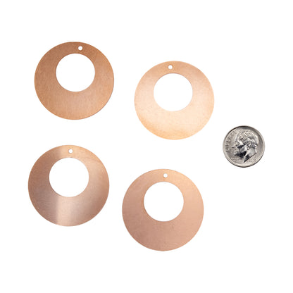 Copper Blanks - Open Round - Pkg/4 35mm with dime