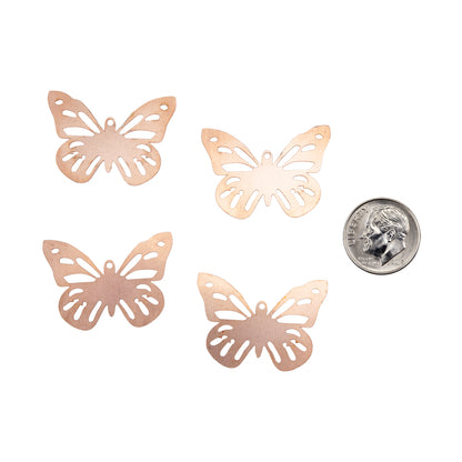 Copper Blanks - Butterfly - Pkg/4 30mm with dime