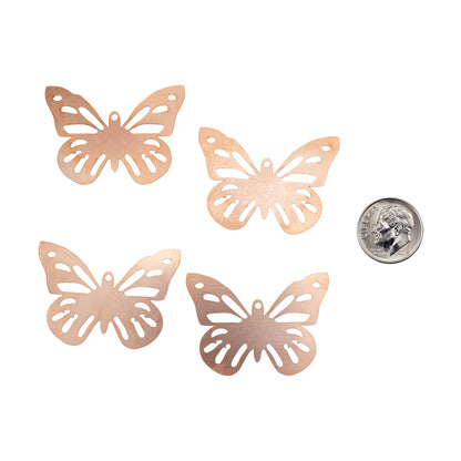 Copper Blanks - Butterfly - Pkg/4 40mm with dime
