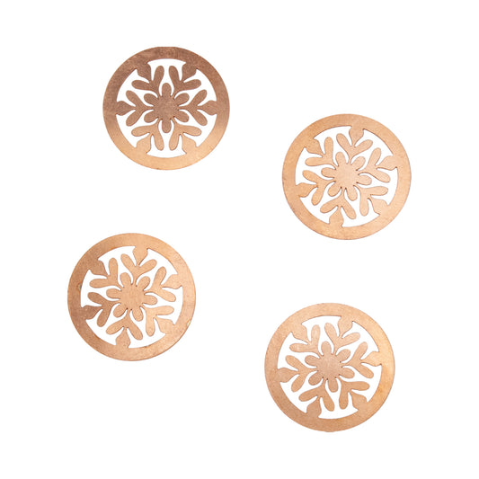 Copper Blanks - Enclosed Snowflake - pk/4 20mm