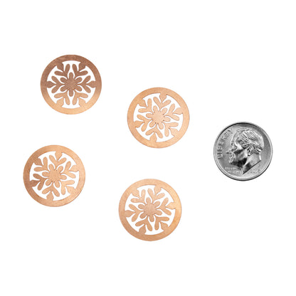 Copper Blanks - Enclosed Snowflake - pk/4 20mm with dime