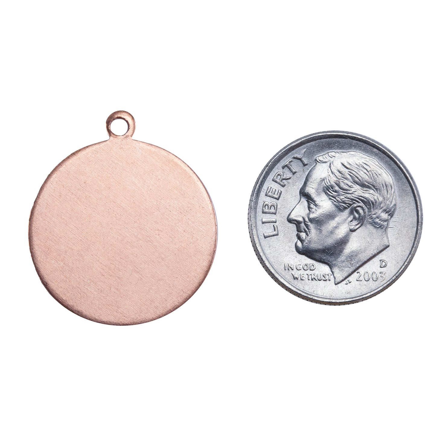 Copper Shape - Round Drop - 3/4" with dime