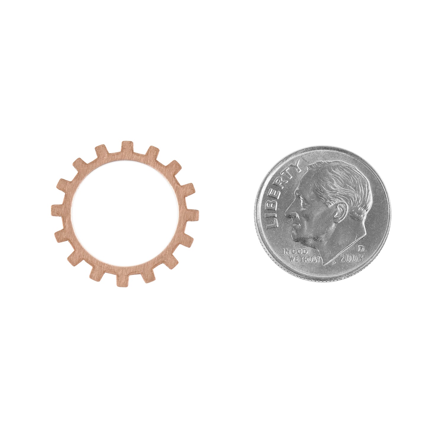 Copper Shape - Gear Open - 3/4" with dime