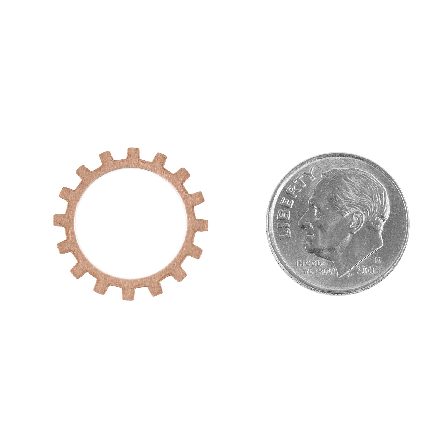 Copper Shape - Gear Open - 3/4" with dime