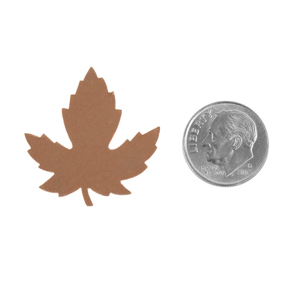 Copper Shape - Maple Leaf - 29mm x 28mm - with dime