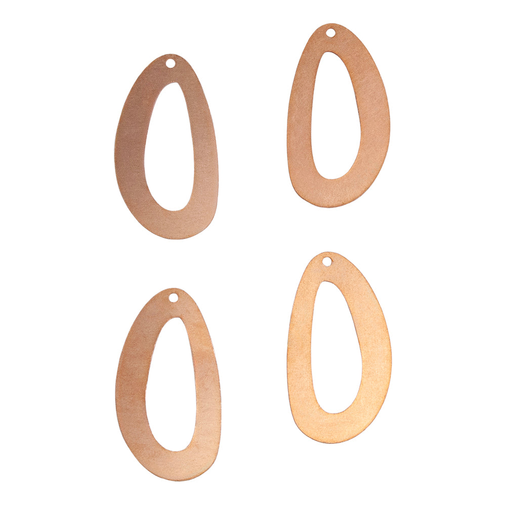 4 Copper Blanks - Open Oval 35mm