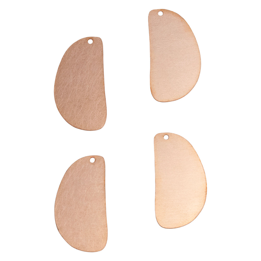 4 Copper Blanks - Organic Shape 30mm