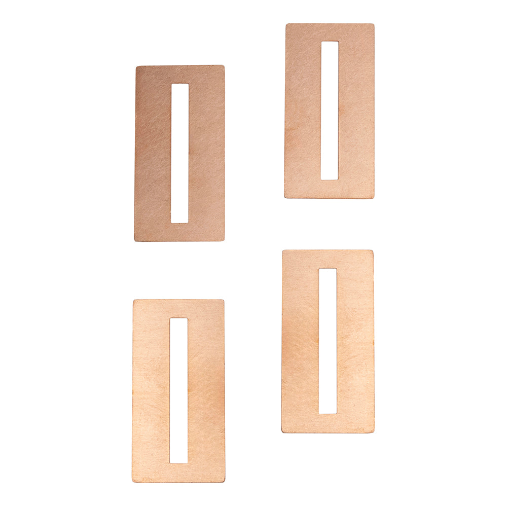 4 Copper Blanks - Open Rectangle 40mm