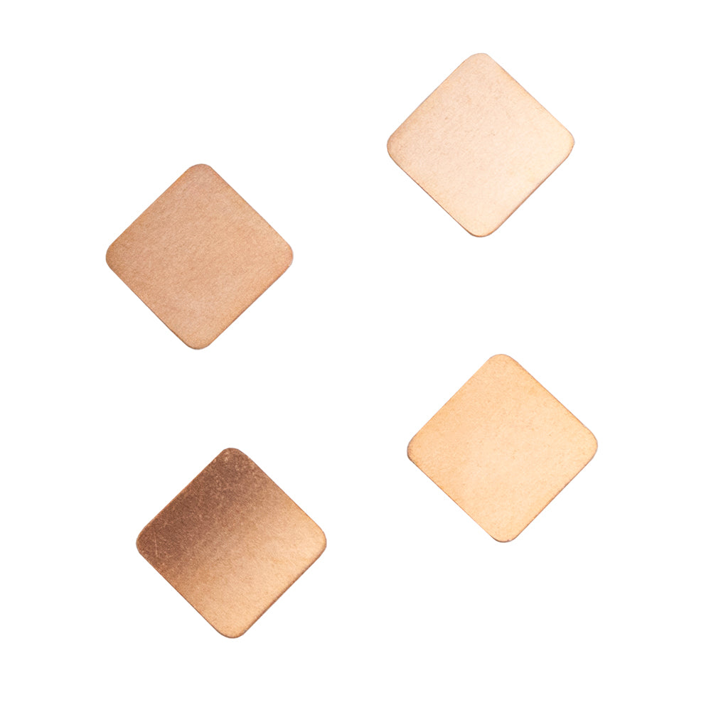 4 Copper Blanks - Rounded Square 15mm