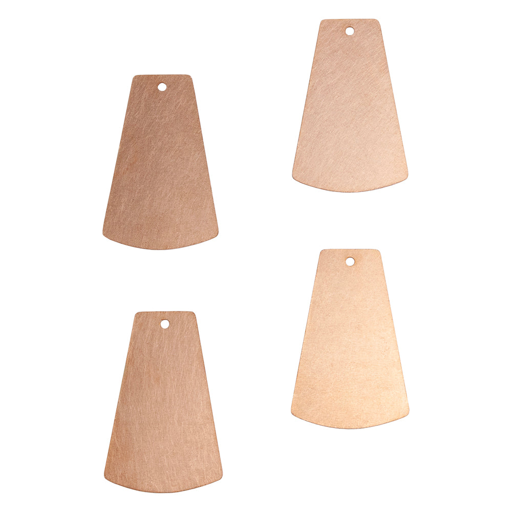 4 Copper Blanks - Tapered Drop 40mm