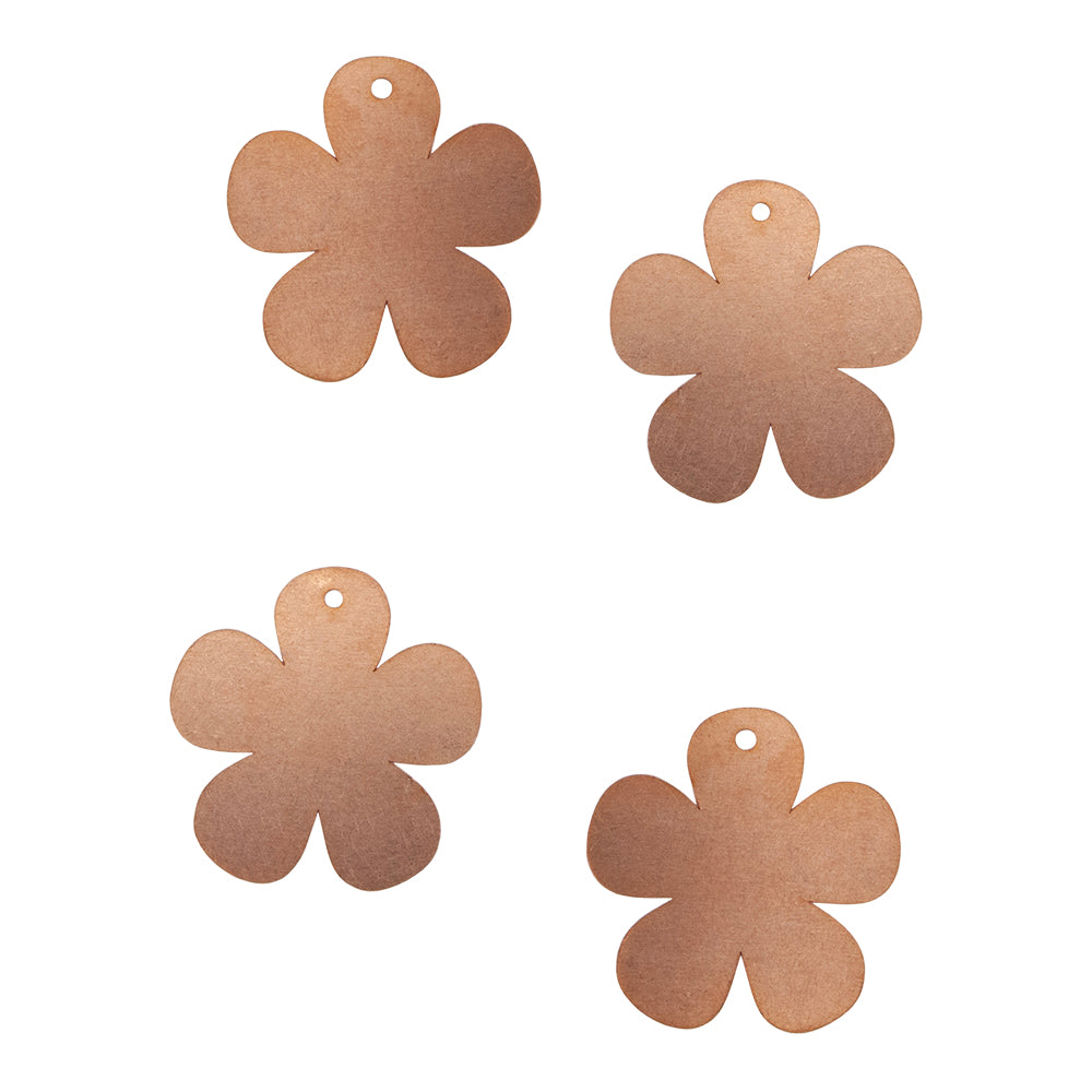 Copper Blanks - Flower 30mm - Pkg/4