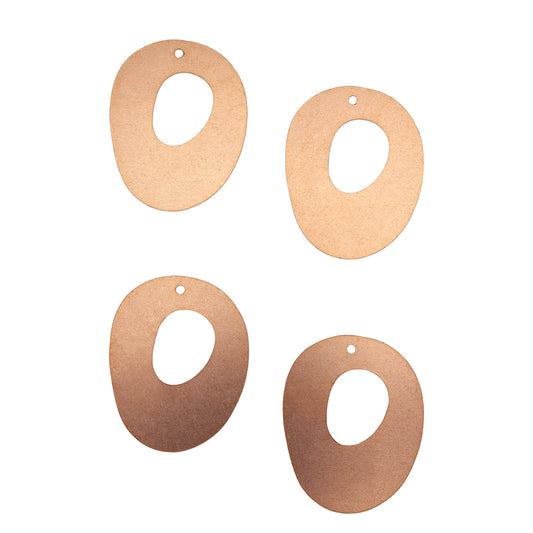 Copper Blanks - Fat Open Oval 40mm - Pkg/4