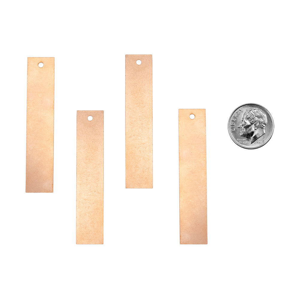 Copper Blanks - Rectangle 50mm - Pkg/4 with dime