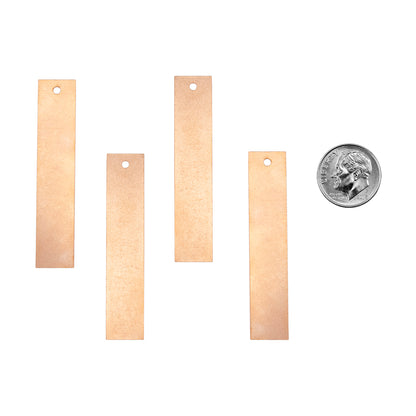 Copper Blanks - Rectangle 50mm - Pkg/4 with dime