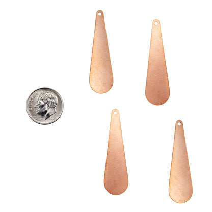 Copper Blanks - Long Drop - Pkg/4 with dime